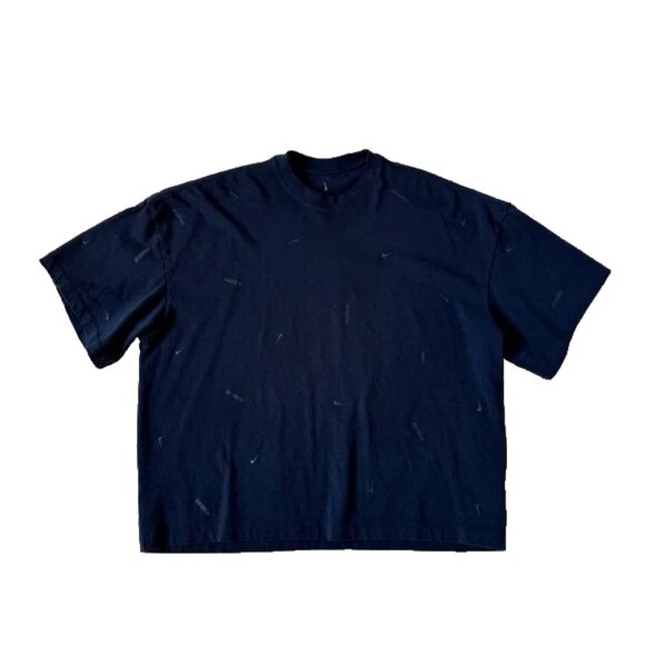 Nike x Jacquemas Mens M Logo Tee Navy Blue Short Sleeve T-Shirt Shirt Top Swoosh - Picture 2 of 6